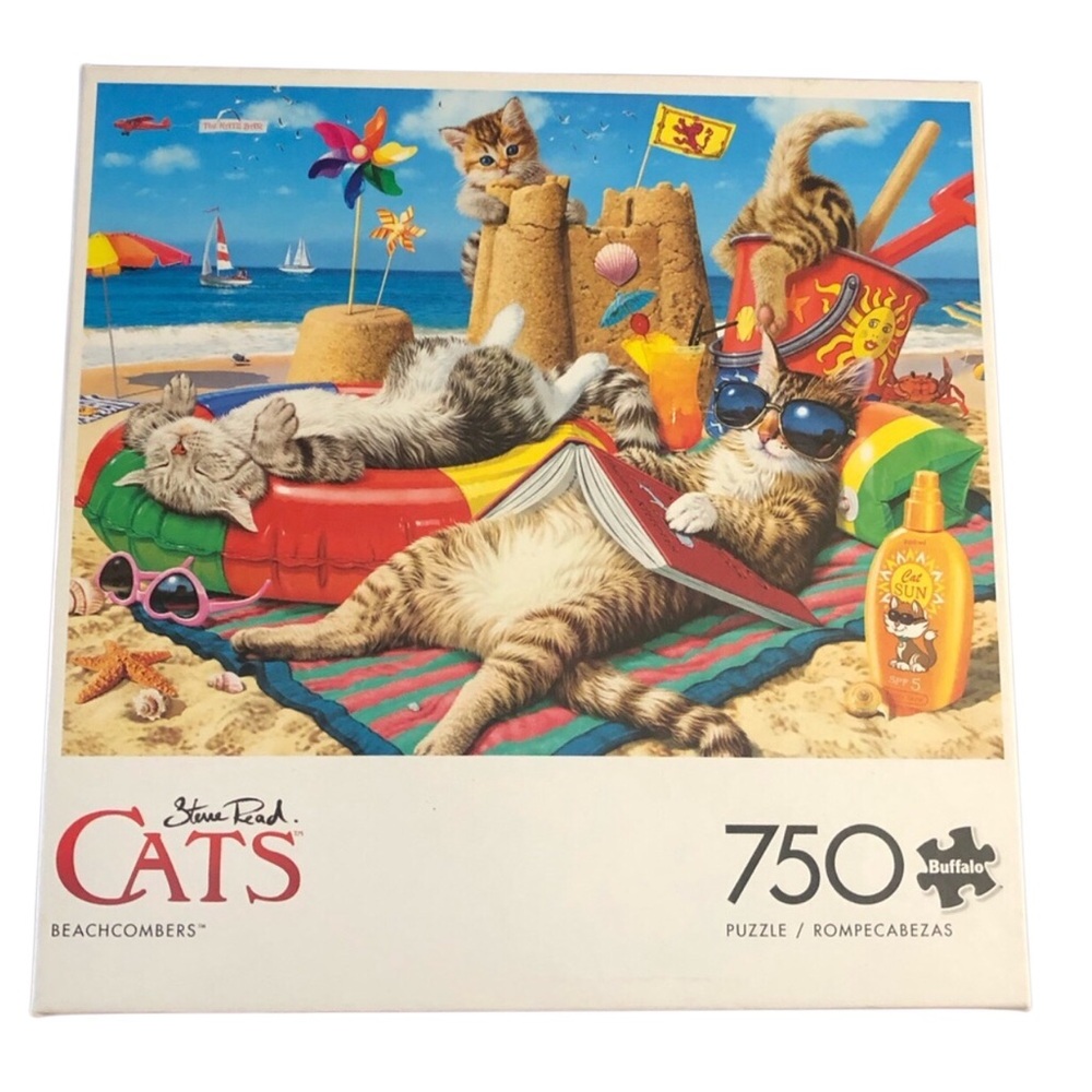 BUFFALO CATS‎ Beachcombers 750 Piece Puzzle preowned good complete condition
